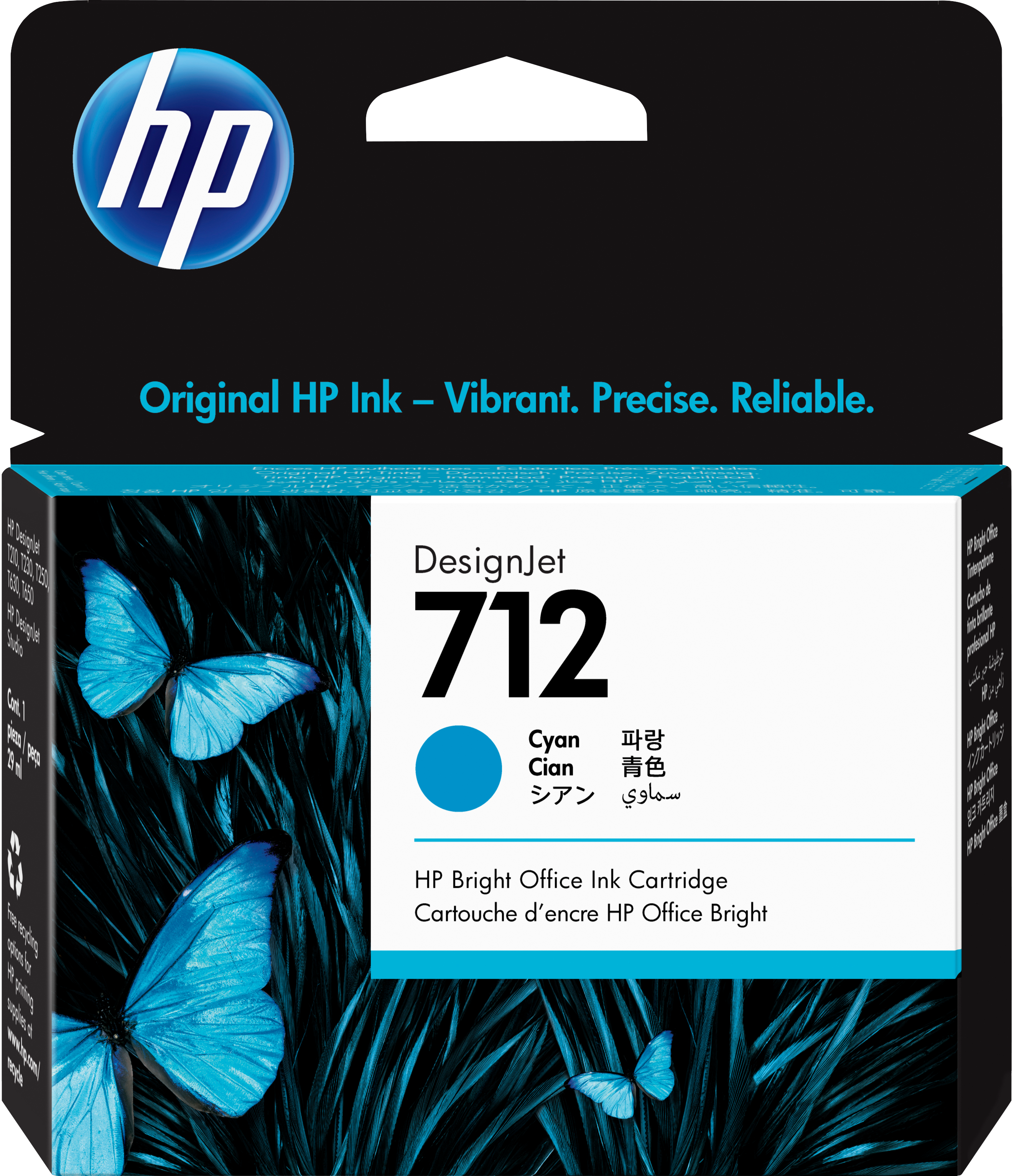 Cartuccia di inchiostro ciano originale DesignJet HP 712 da 29 ml