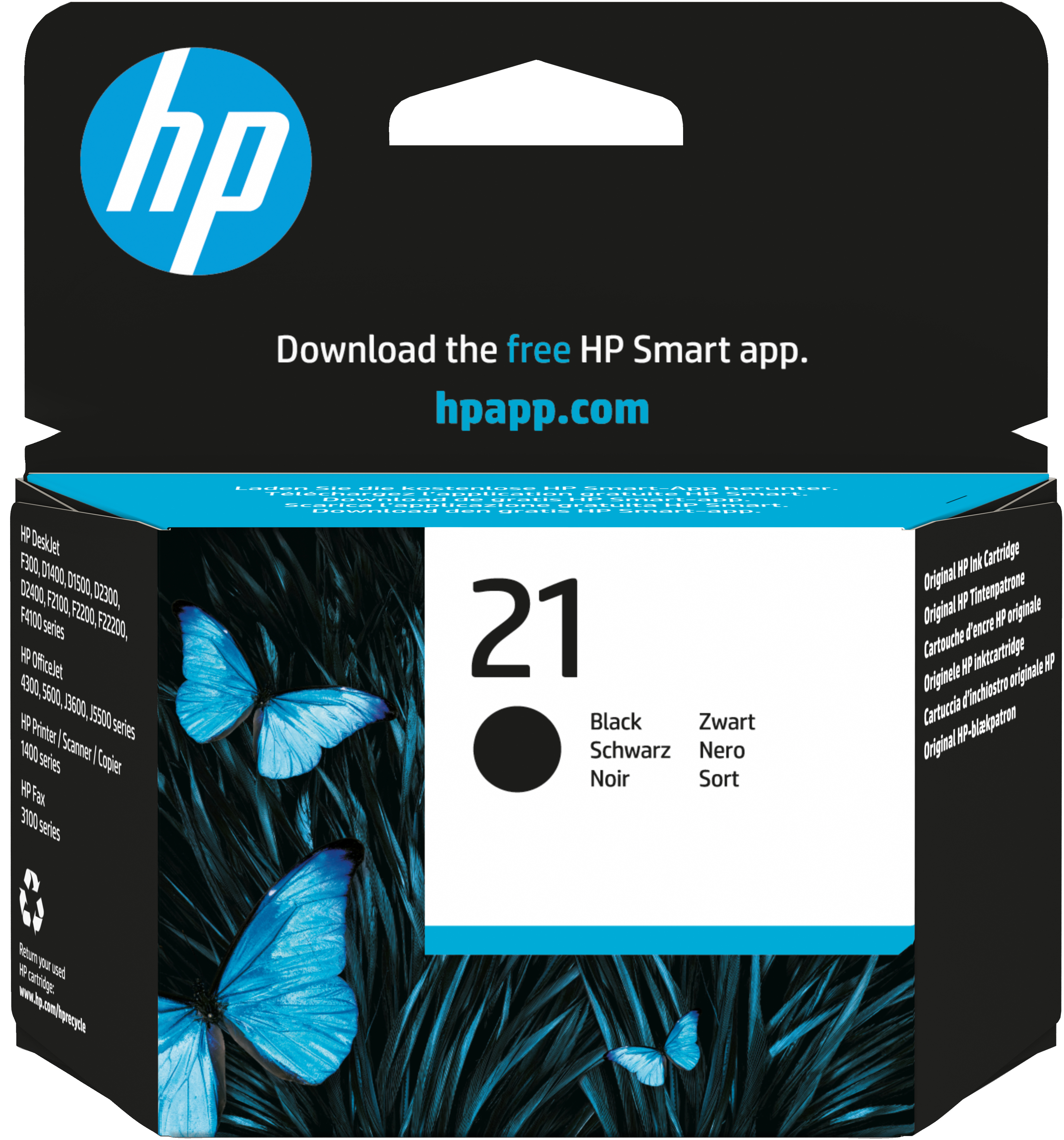 Cartuccia originale inchiostro nero HP 21