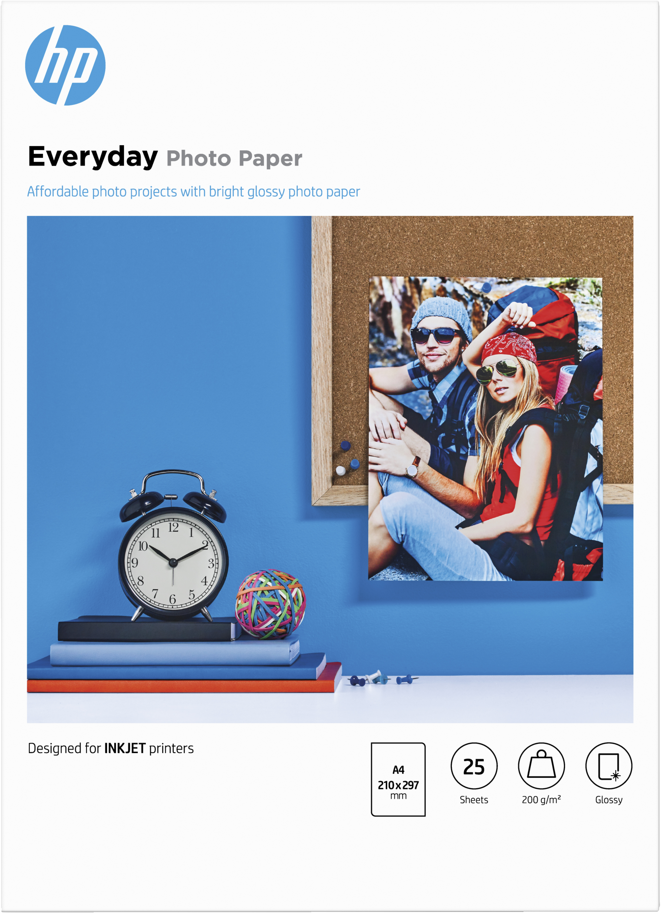 HP Everyday glanzend fotopapier, 25 vel, A4/210 x 297 mm - Q5451A#