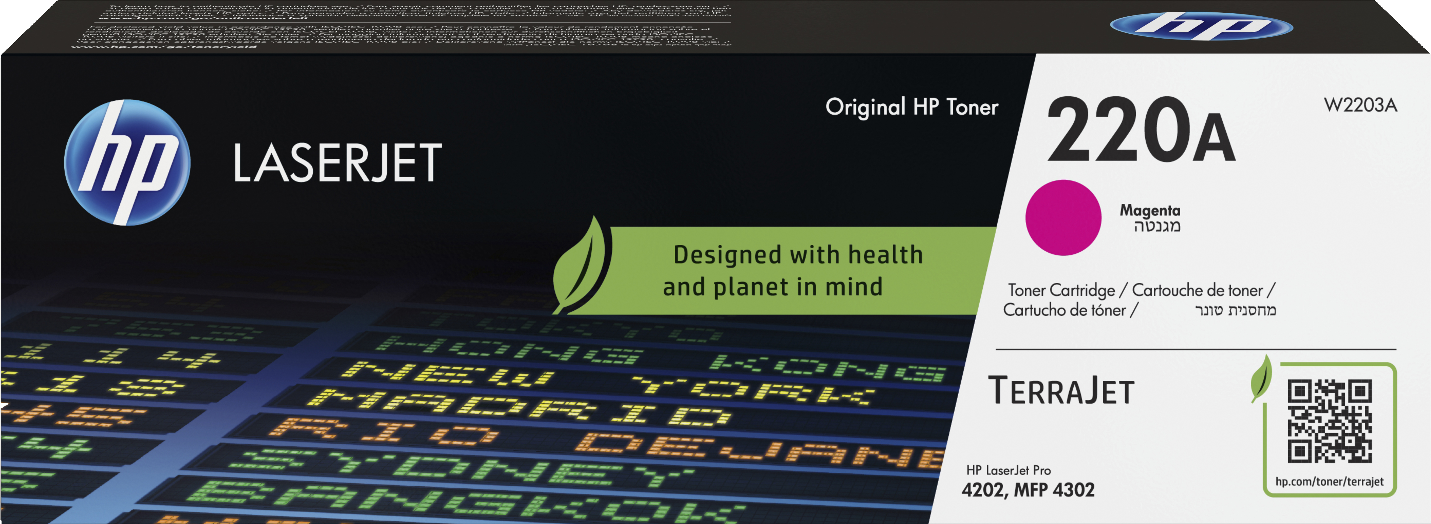 HP 220A originele LaserJet-tonercartridge, magenta | W2203A# | Center facing