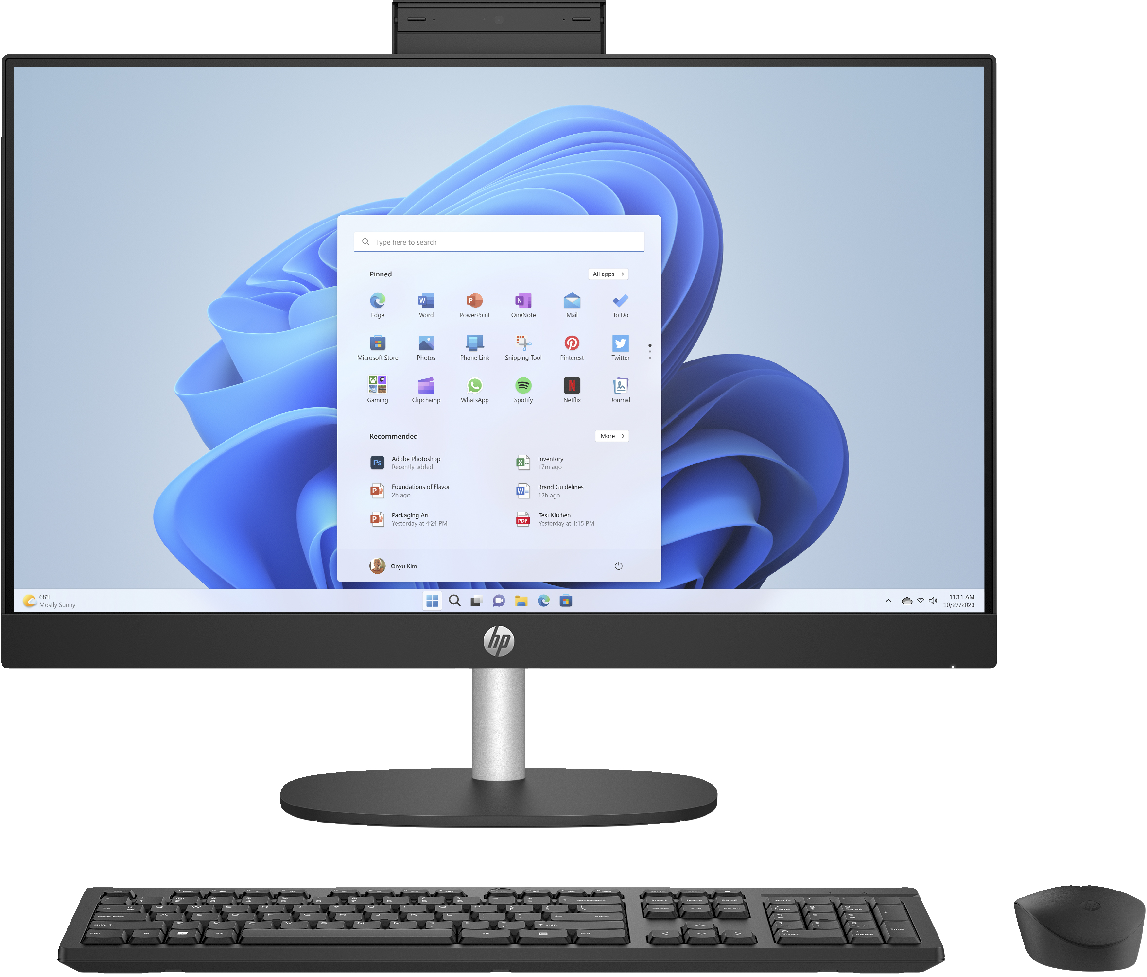 HP 23.8" All-In-One Desktop - 24-cr0660nd | 895R2EA#ABH | All-in-One | Center facing