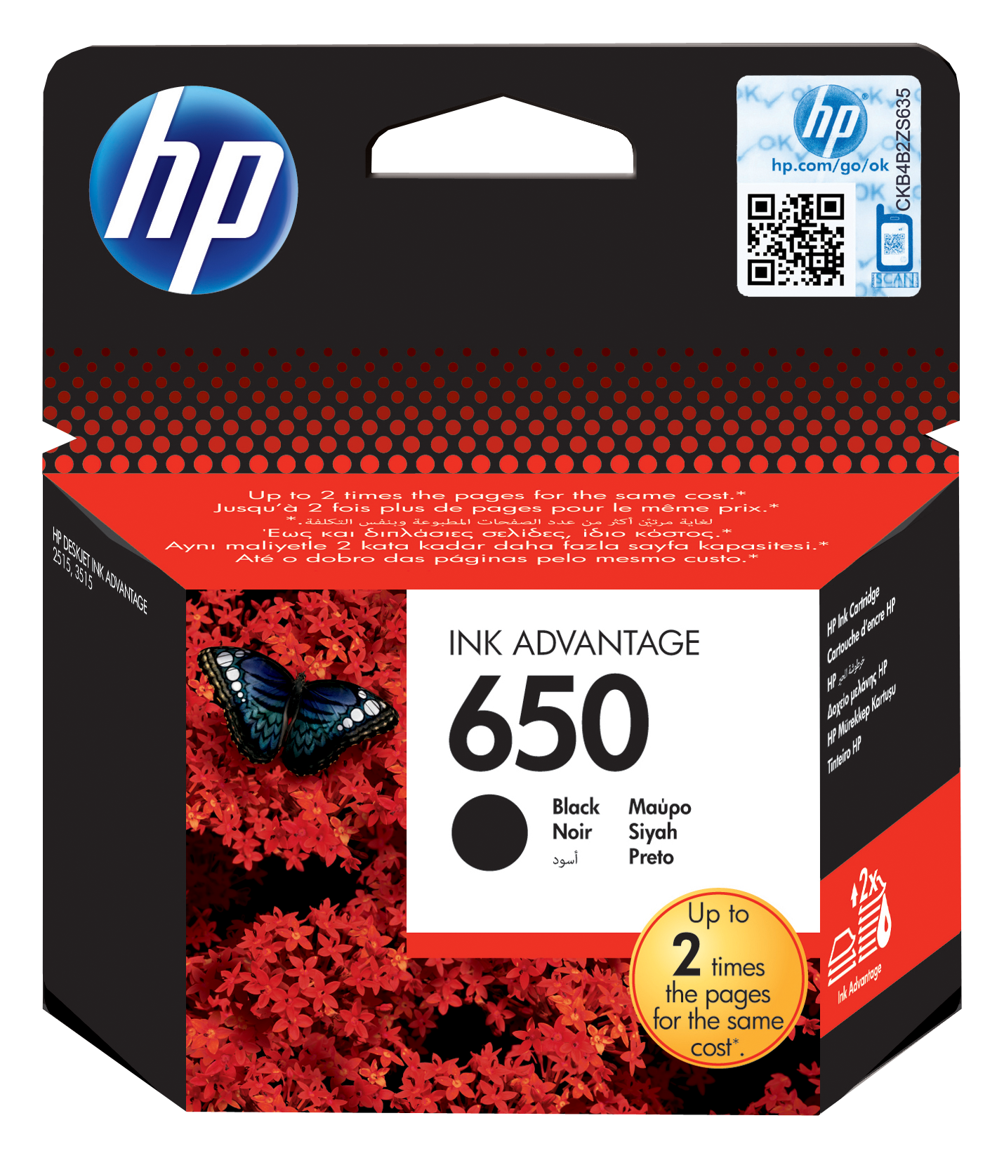 HP 650 Czarny Tusz Oryginalny Deskjet CZ101AE - CZ101AE#BHK