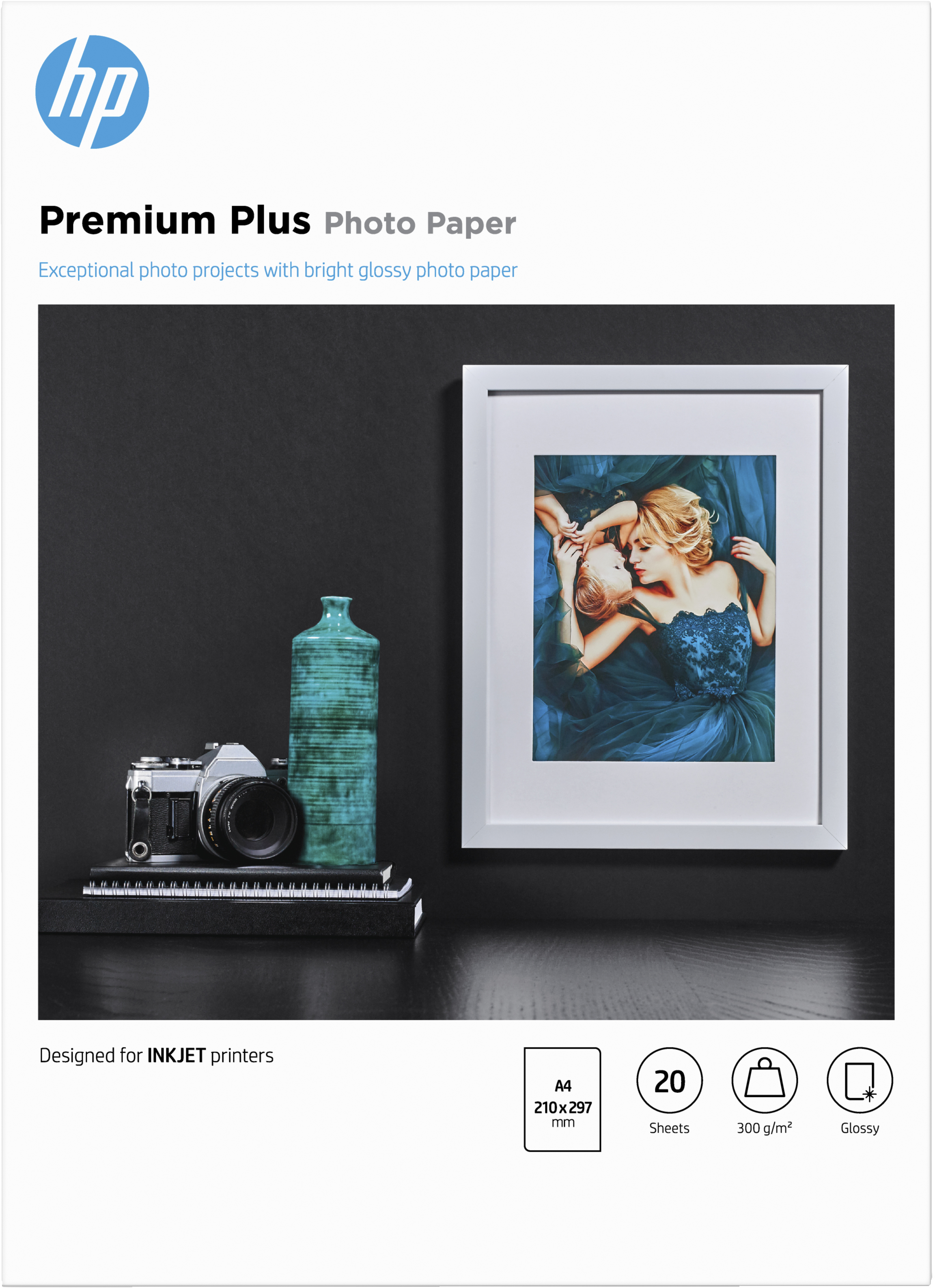 Papier fotograficzny HP Premium Plus, błyszczący – 20 arkuszy/A4/210 x 297 mm - CR672A#