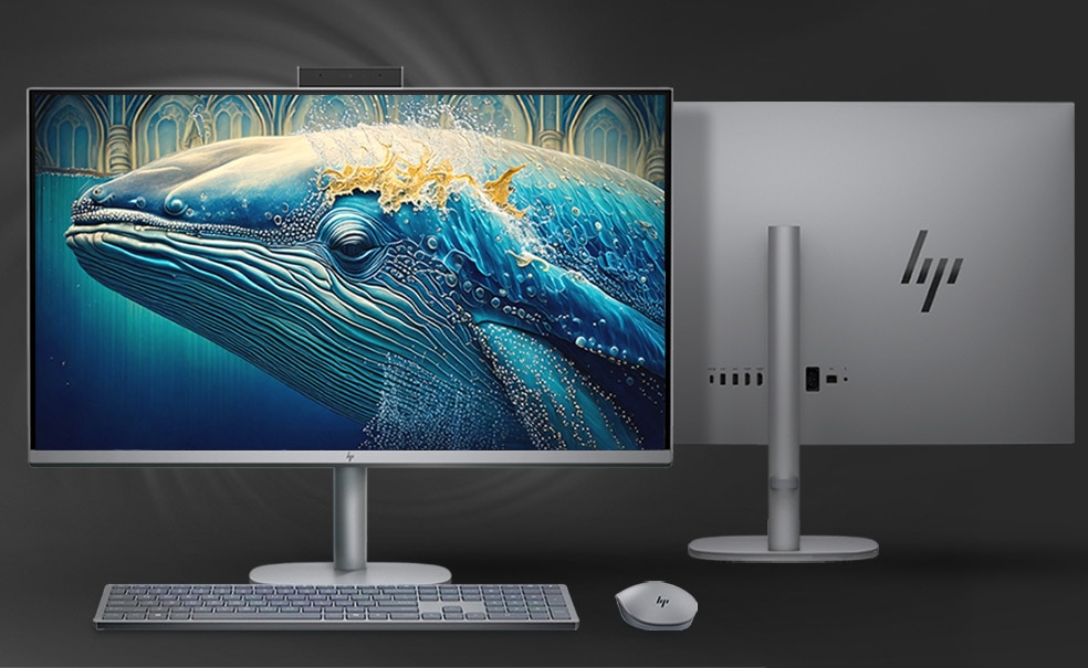 image of AIO with a whale on the screen