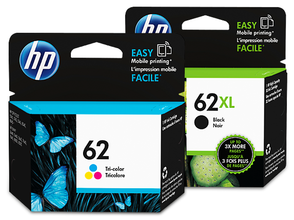 HP® 62XL/62 High Yield Black and Standard Tricolor Ink Cartridge
