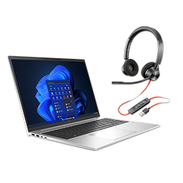 image of laptop and headset