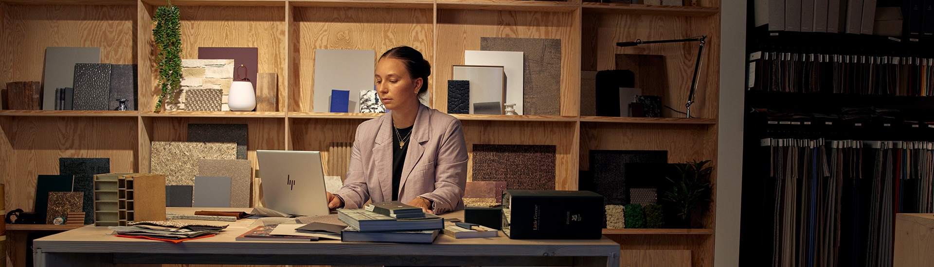 Entrepreneur working on her HP Laptop