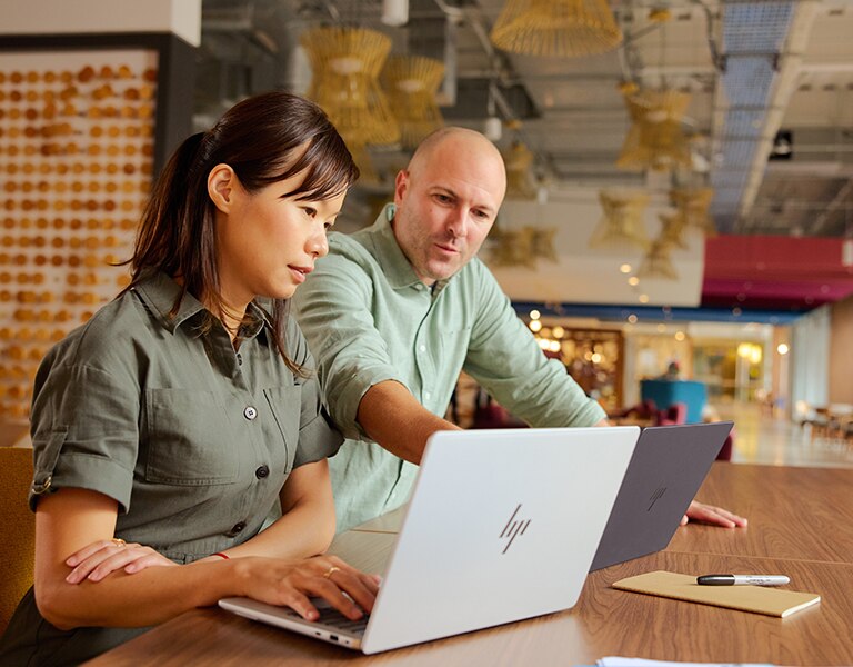 Entrepreneur working on her HP Laptop