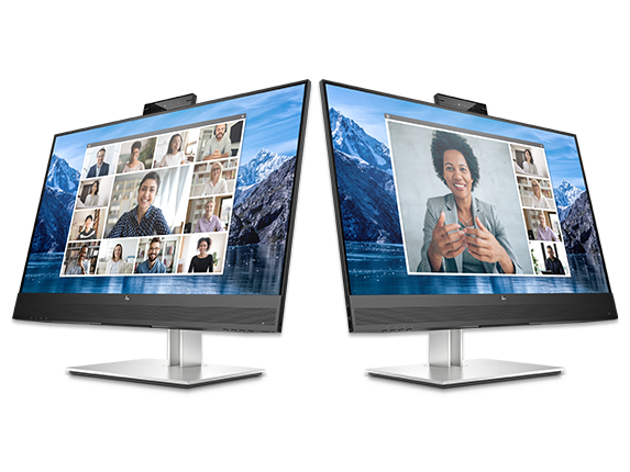, Dual HP E27m G4 USB-C Conferencing Monitor