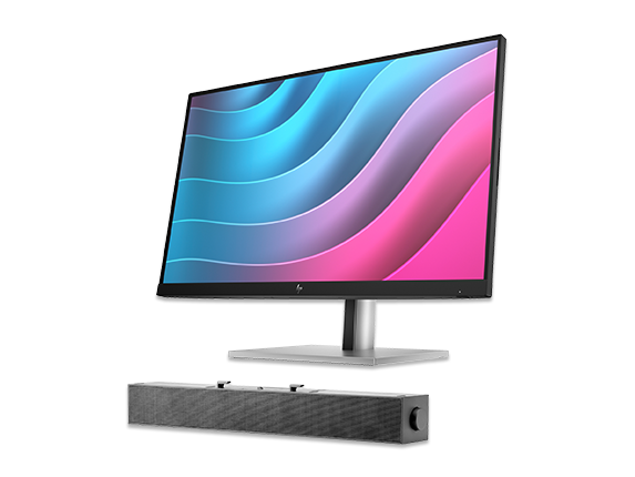 , HP E24 G5 23.8-inch FHD Monitor + HP S101 Speaker Bar