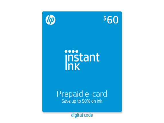 HP Instant Ink Prepaid eCode ($60), 6ZB44AN