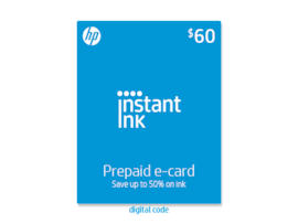 HP Instant Ink Prepaid eCode ($60), 6ZB44AN