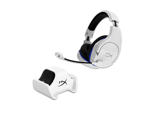 , HyperX Cloud Stinger Core - Wireless PS5-PS4 - (White) + HyperX ChargePlay Duo - Controller Charging for PS5