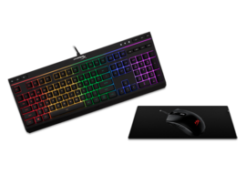 HyperX Alloy Core RGB Gaming Keyboard + Pulsfire Core RGB Gaming Mouse + Pulsefire Gaming Mouse Pad Cloth (XL) Bundle