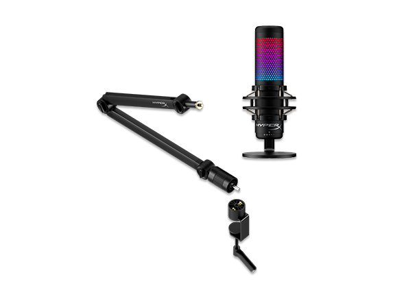 HyperX QuadCast S - USB Microphone + HyperX Caster Arm Bundle