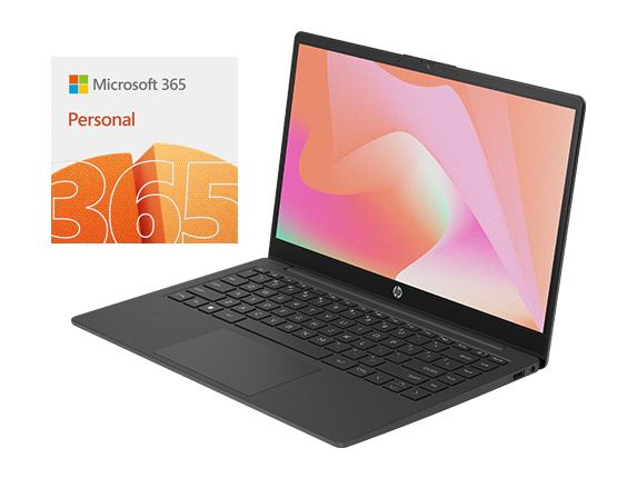 , HP 14 Laptop (AMD) with Microsoft 365 Personal 12 month Subscription