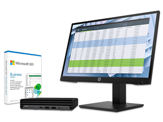HP ProDesk 600 G6 Mini PC, Microsoft 365 Business Standard Subscription - 1 year license, + 21.5" Monitor Bundle - Img_Center_320_240