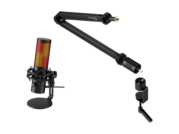 HyperX QuadCast 2 S - USB Microphone (Black) + HyperX Caster Microphone and Camera Arm Bundle