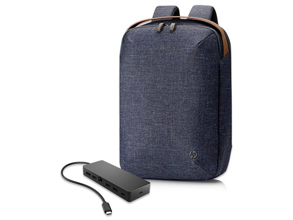 , HP Renew 15 Navy Backpack + HP Multiport Hub Univ USB-C