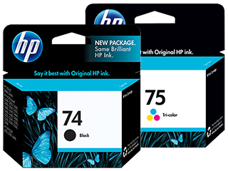 HP 74 & 75 Ink Cartridges