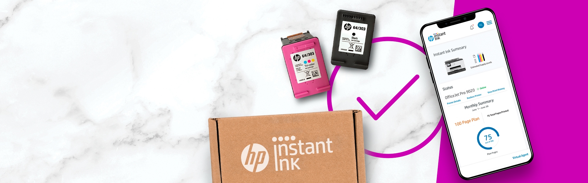 farvning frakobling lever HP® Instant Ink