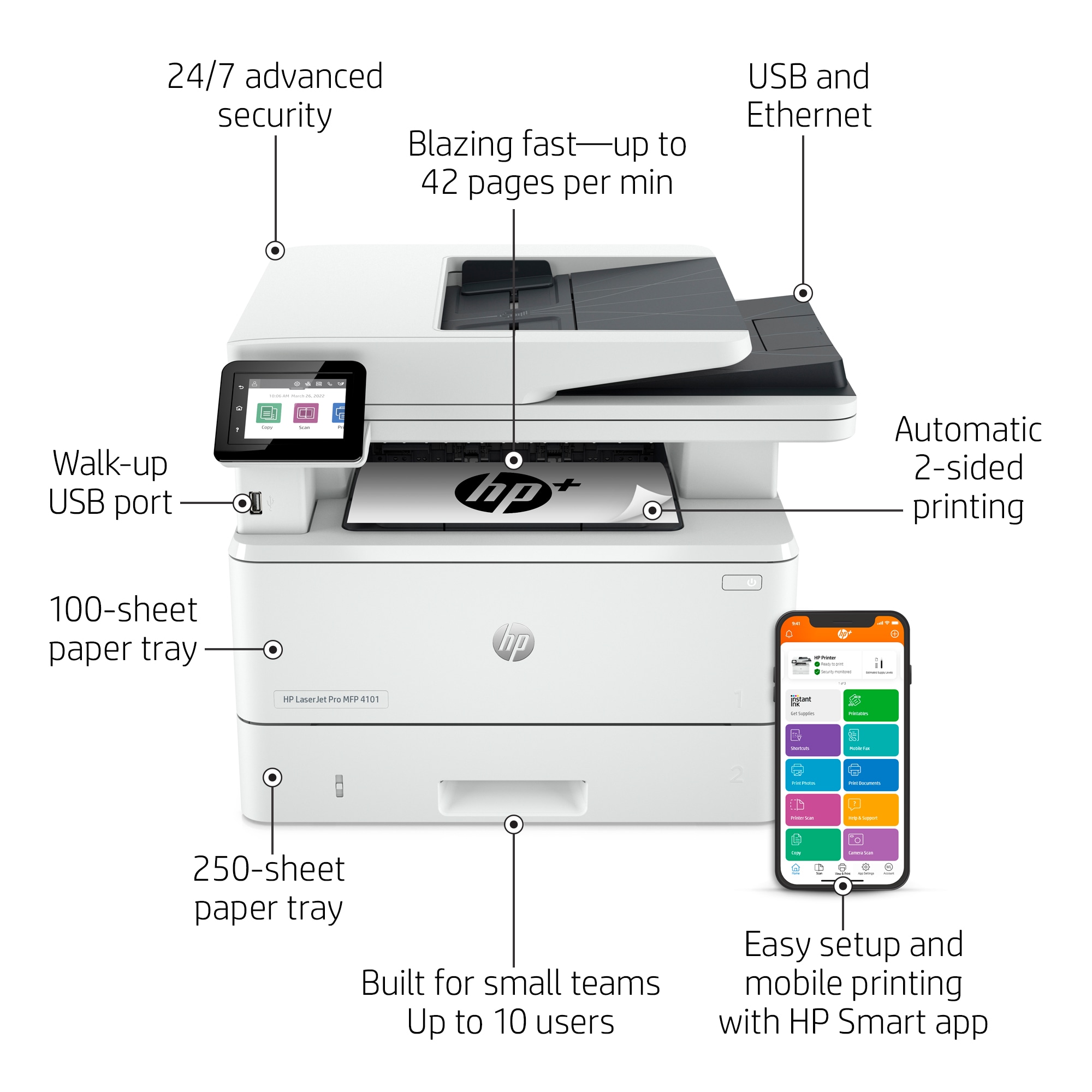 Imprimante multifonction HP LaserJet Pro 4101fdw - HP Store Canada
