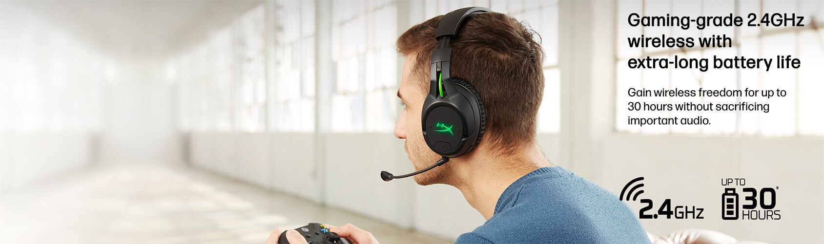  Wireless Xbox Gaming Headset with Chat Mixer, Memory Foam,  Detachable Microphone - HyperX CloudX Flight, Licensed for Xbox One and  Series X