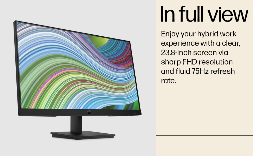 HP P24H G5 24 Class Full HD LCD Monitor - 16:9 - Black - 64W34AA