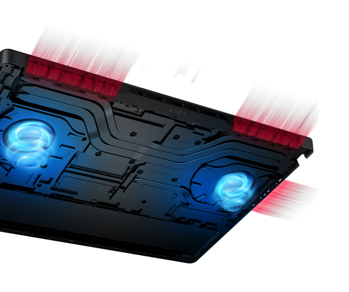OMEN 17 gaming laptop internal cooling components
