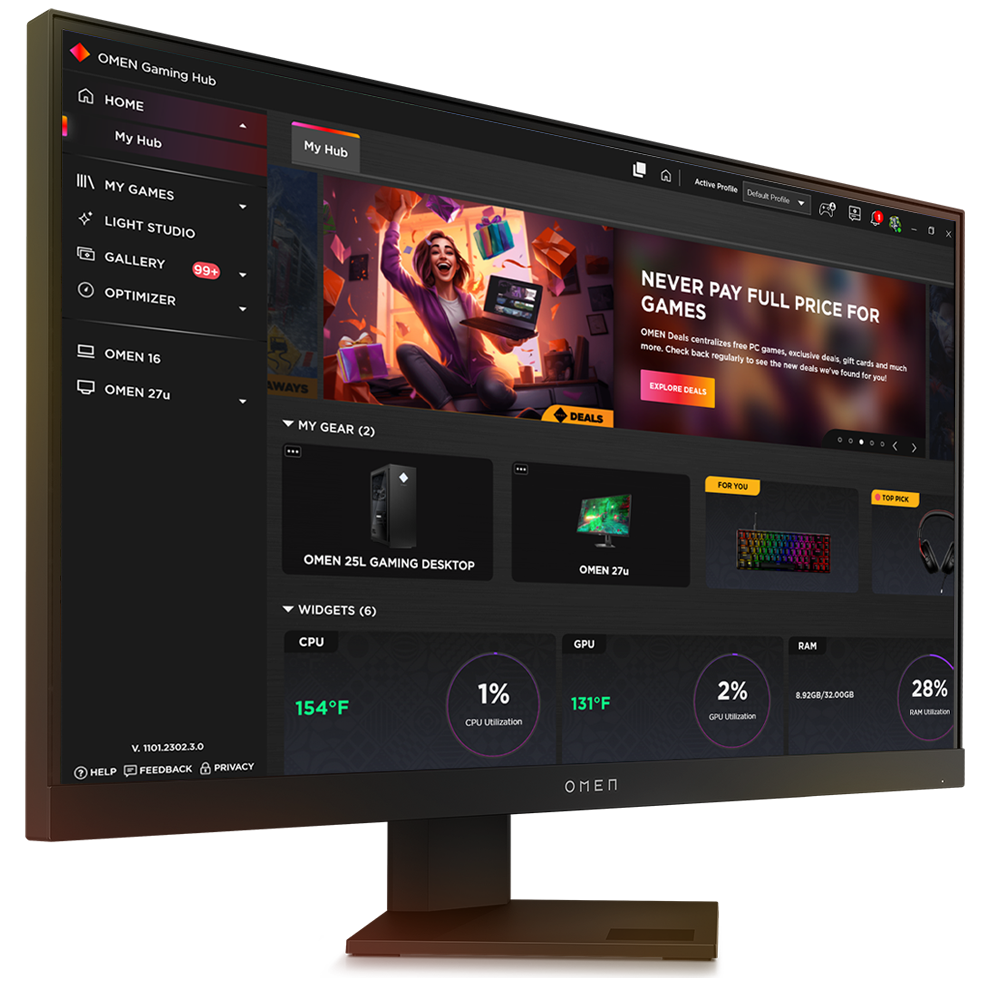 OMEN accessories like OMEN monitors can be purchased separately