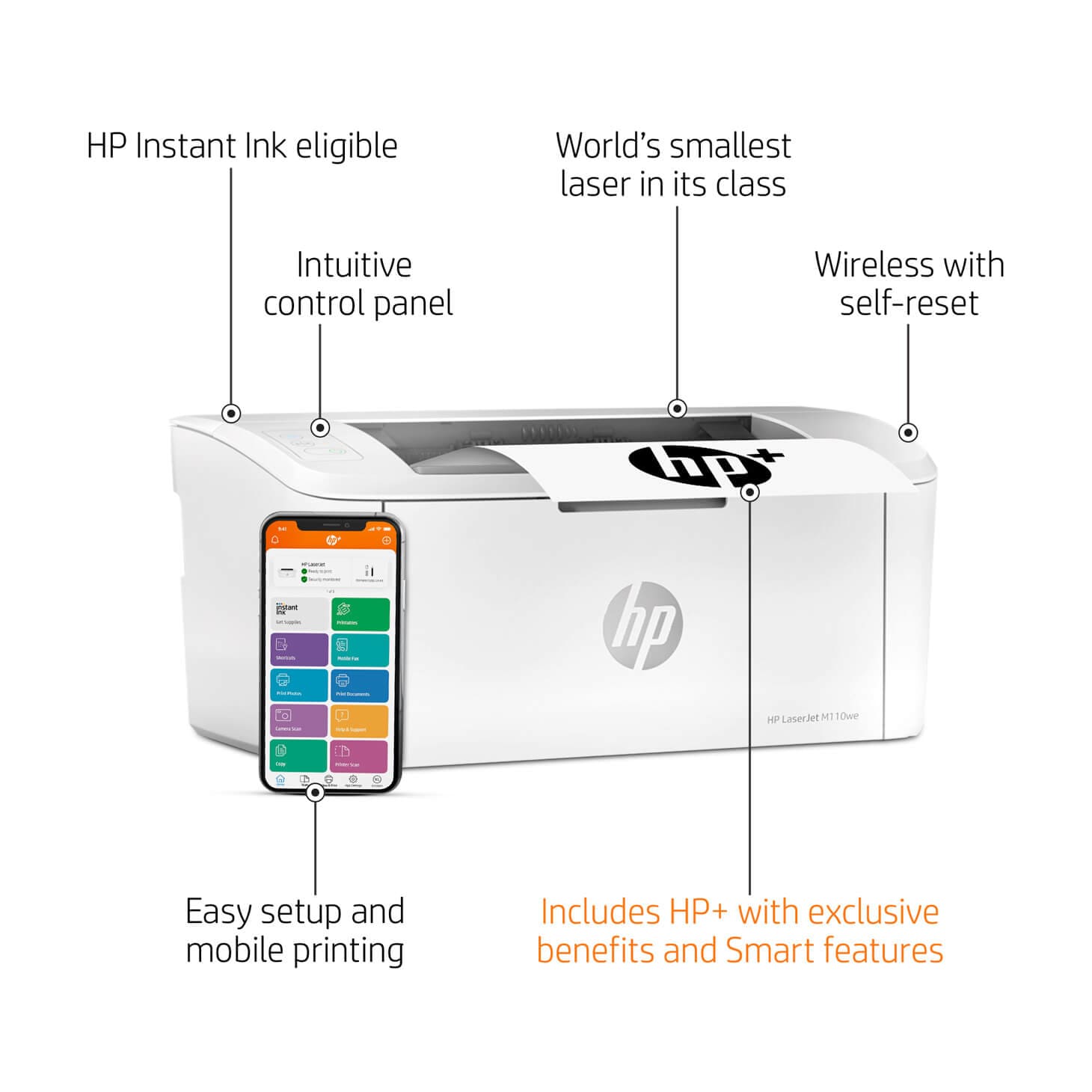 Draaien liefde maïs HP LaserJet M110we Printer with HP+ and 6 Months Instant Ink - $99.00