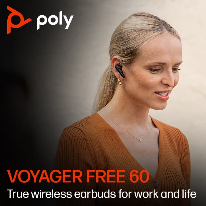 Free Earbuds Voyager +Basic Black Poly Case Charge 60 Carbon