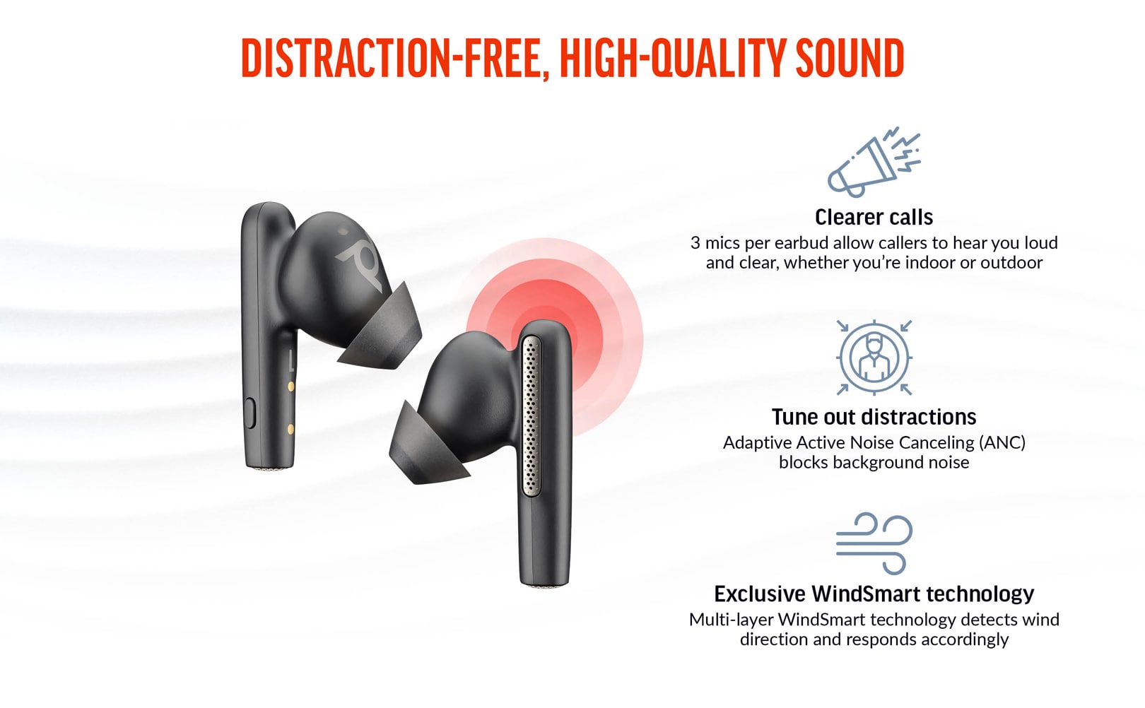 Distraction-free, high-quality sound