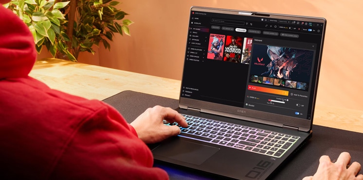 person playing game in Omen 16