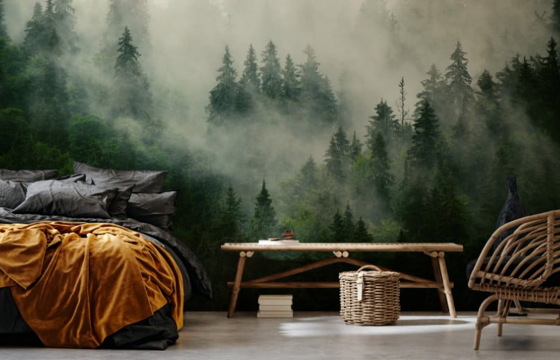 Papel pintado personalizado en un dormitorio Papel pintado personalizado en un dormitorio